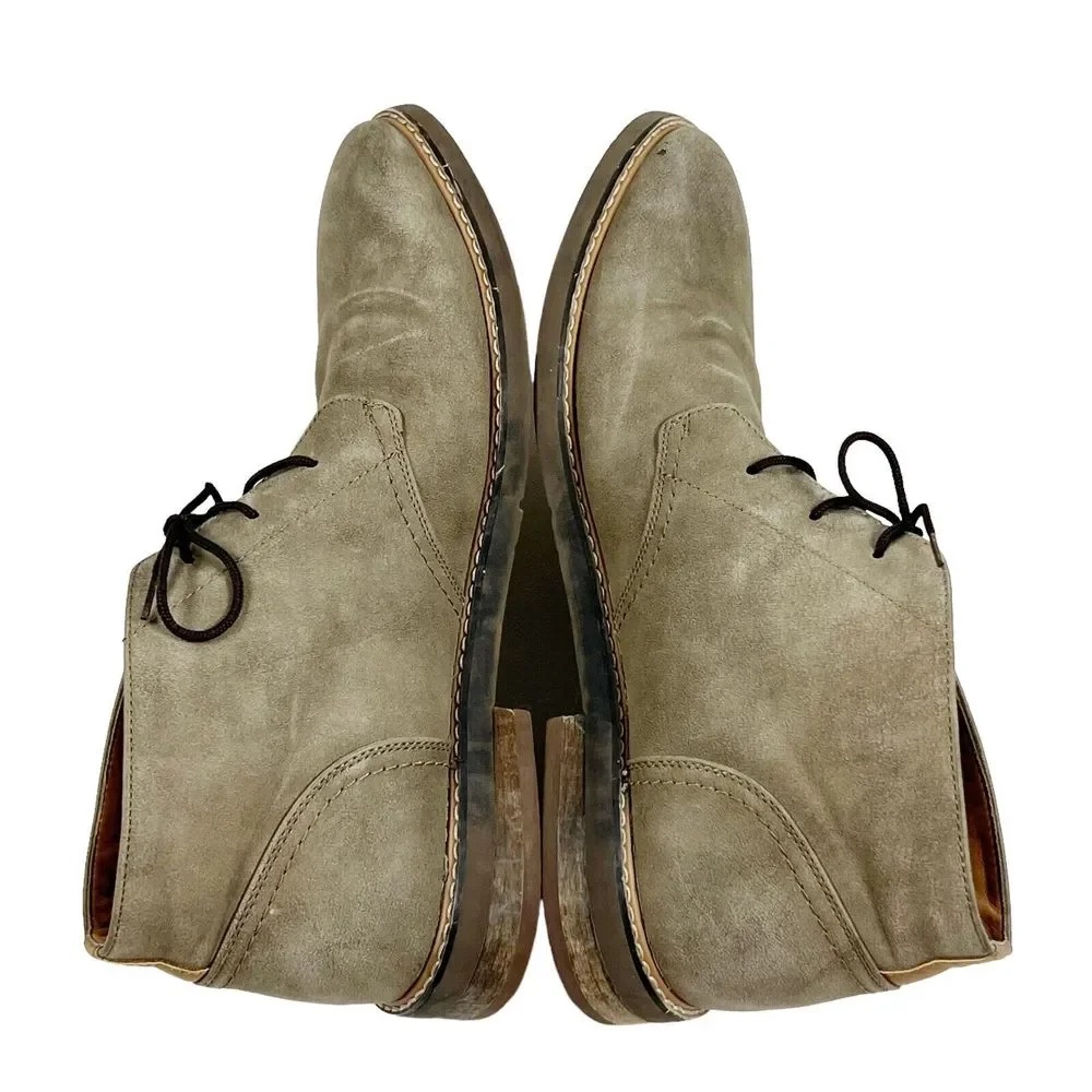 Hawker Rye Shoes Men's 12 Olive Brown Abigovia Chukka Boots Suede Leather Casual